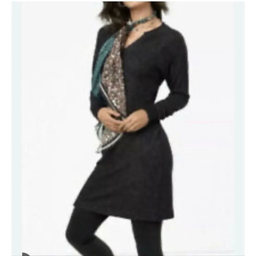 CAbi PJ dress style #3829 charcoal heathered print sz Medium